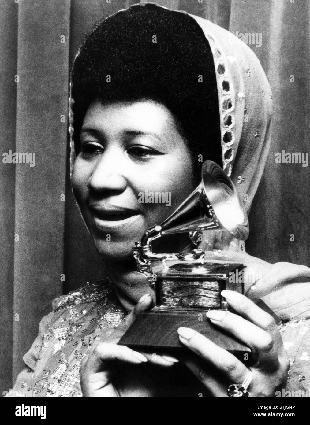 Aretha Franklin gewinnt den Grammy für Best Female Performance des R&B, 1972. Höflichkeit: CSU Archive/Everett Collection Stockfoto