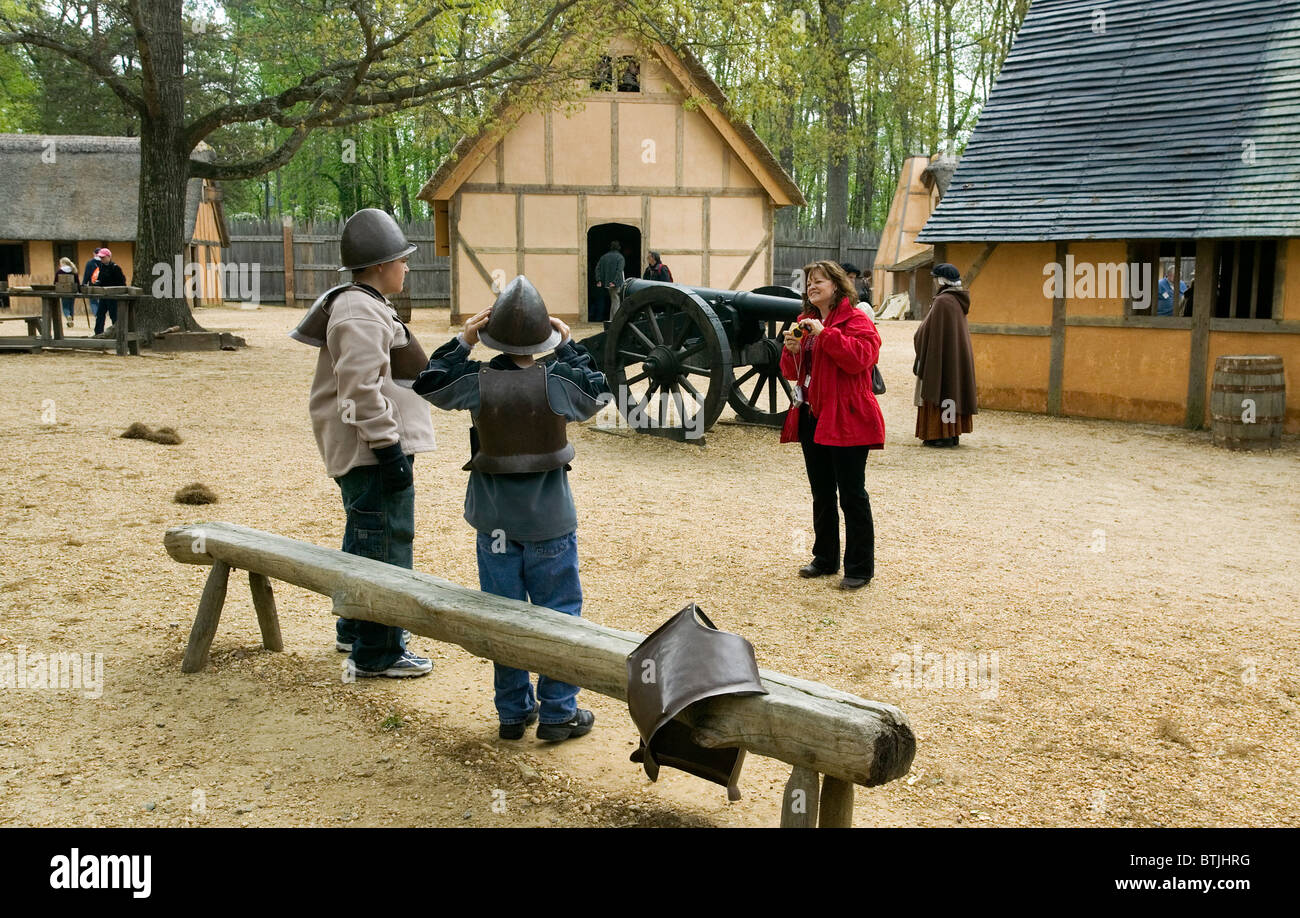 Besucher bei Jamestown Virginia USA Stockfoto