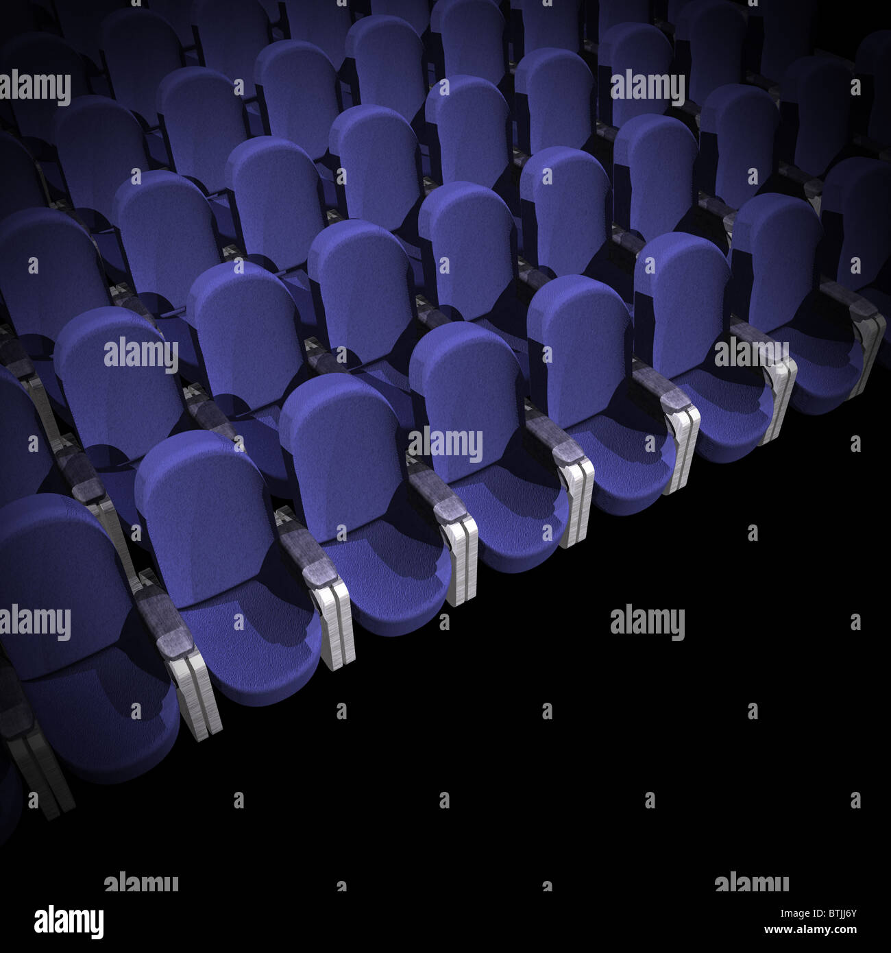 Sitz im Film zu zeigen (3D-Bild) blau Stockfoto