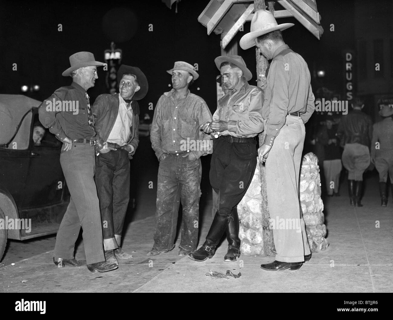 Las Vegas, Nevada, Main Street Ecke, ca. 1940er Jahre. Stockfoto