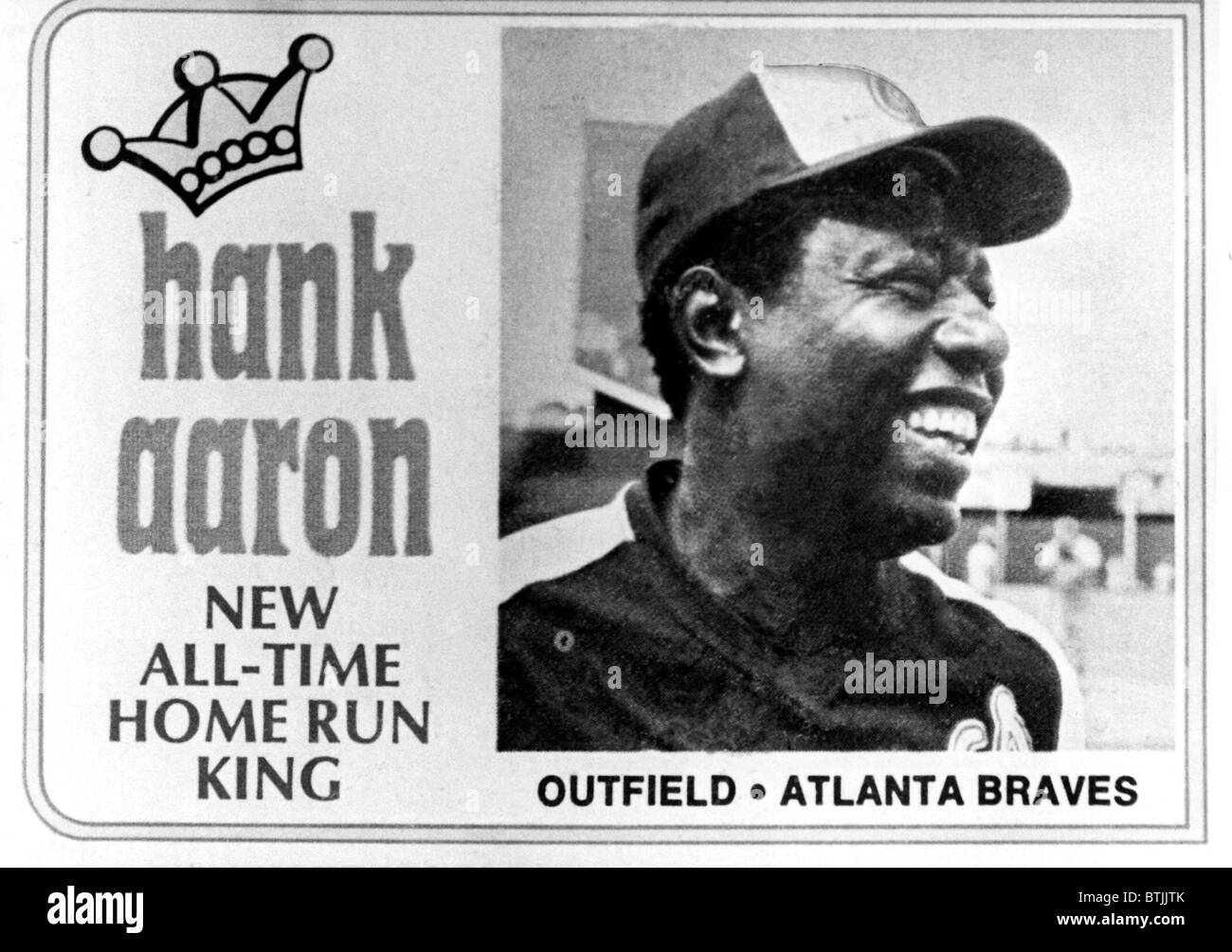 Hank Aaron, nach Rekord-715th Endstück für die Atlanta Braves, GA, 8. April 1974. Höflichkeit: CSU Archive/Everett Coll Stockfoto