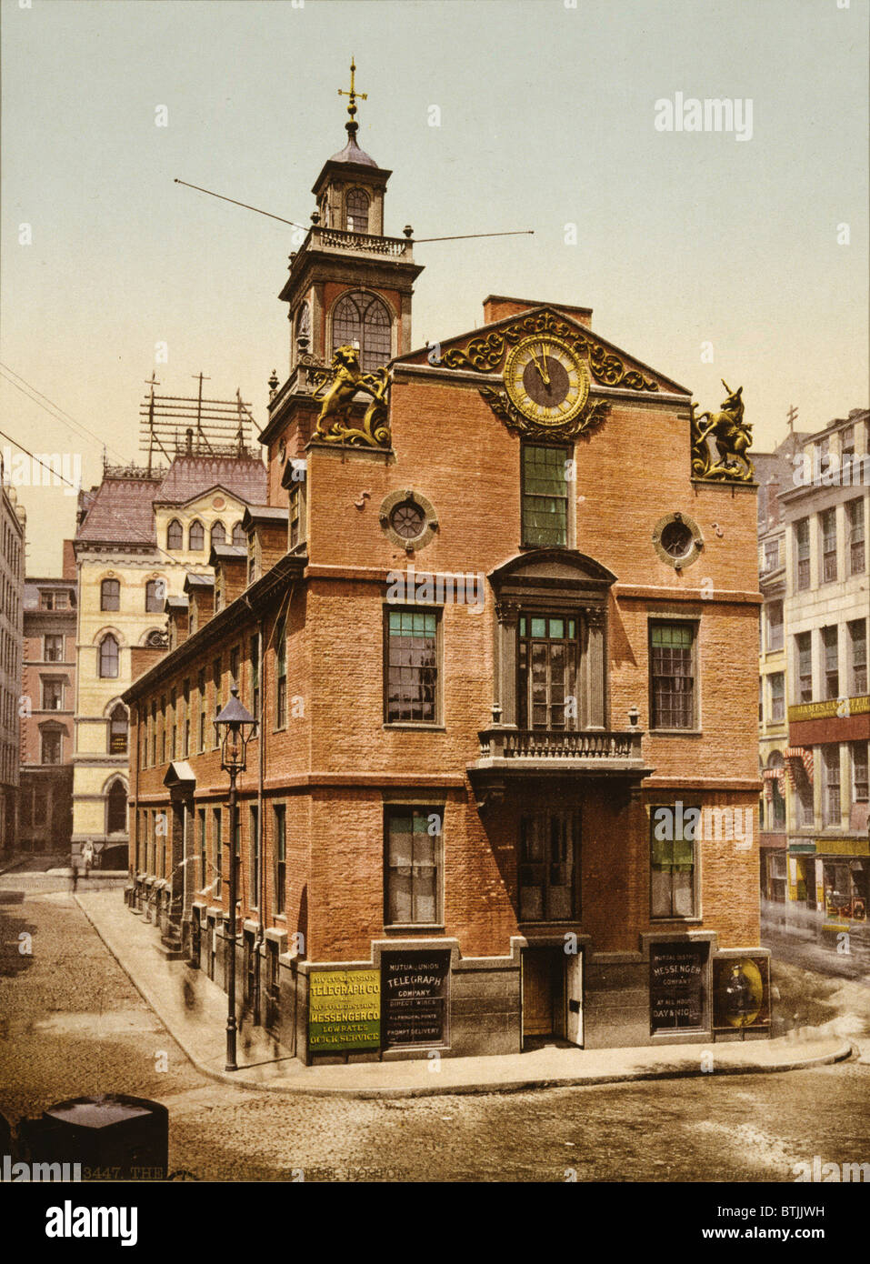 Das alte State House, Boston, Massachusetts, Photochrom von William Henry Jackson, um 1900. Stockfoto