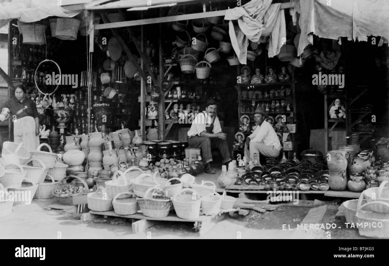 Mexiko, Shop in Tampico, ca. 1900. Stockfoto