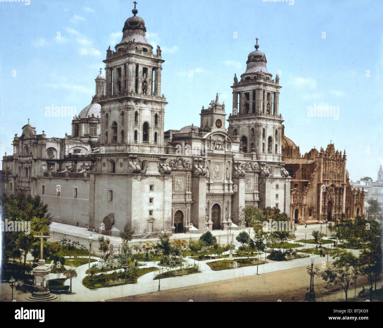 Mexiko Stadt, Mexiko, die Kathedrale, Photochrom von William Henry Jackson, ca. 1899 Stockfoto