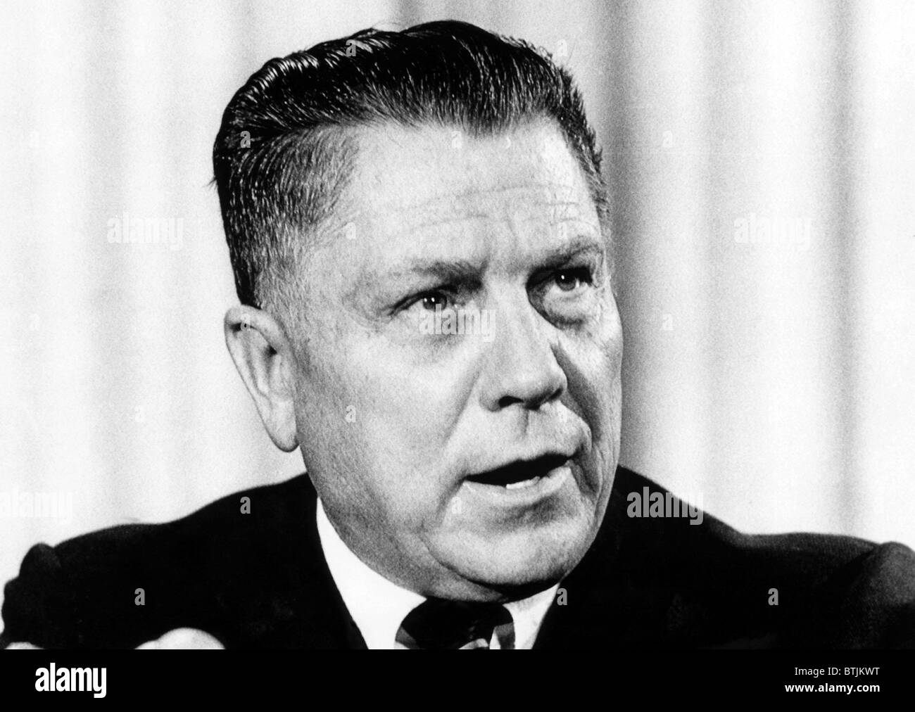 Ehemaliger Kutscher Chef, Jimmy Hoffa, auf einer Pressekonferenz, April 28,1971. 7, 1967. Höflichkeit: CSU Archive/Everett Collection. Stockfoto