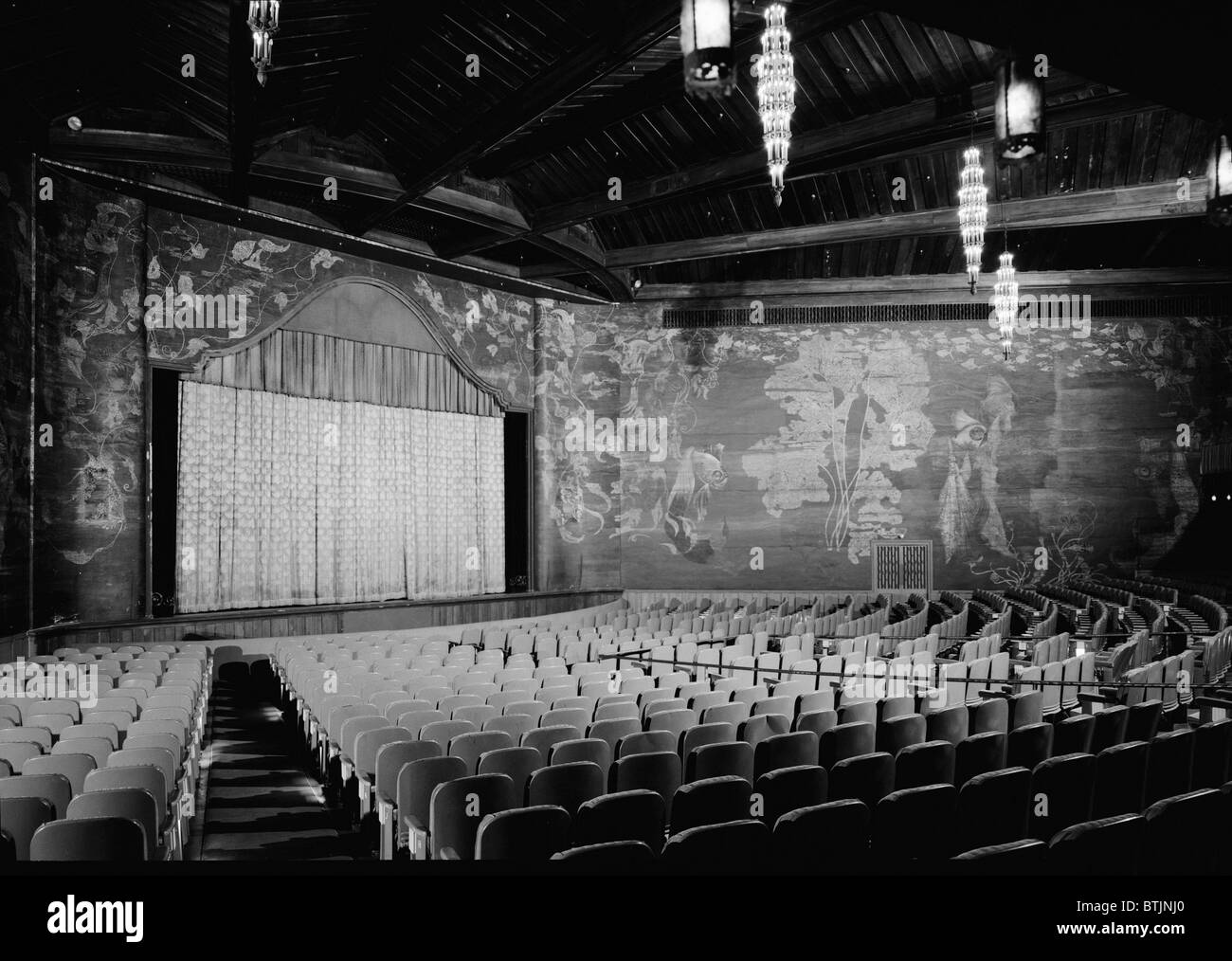 Kinos, die Paramount Theater, Interieur, Baujahr 1926, Sunrise Avenue & North County Road, Palm Beach, Florida, ca. 1970er Jahre. Stockfoto