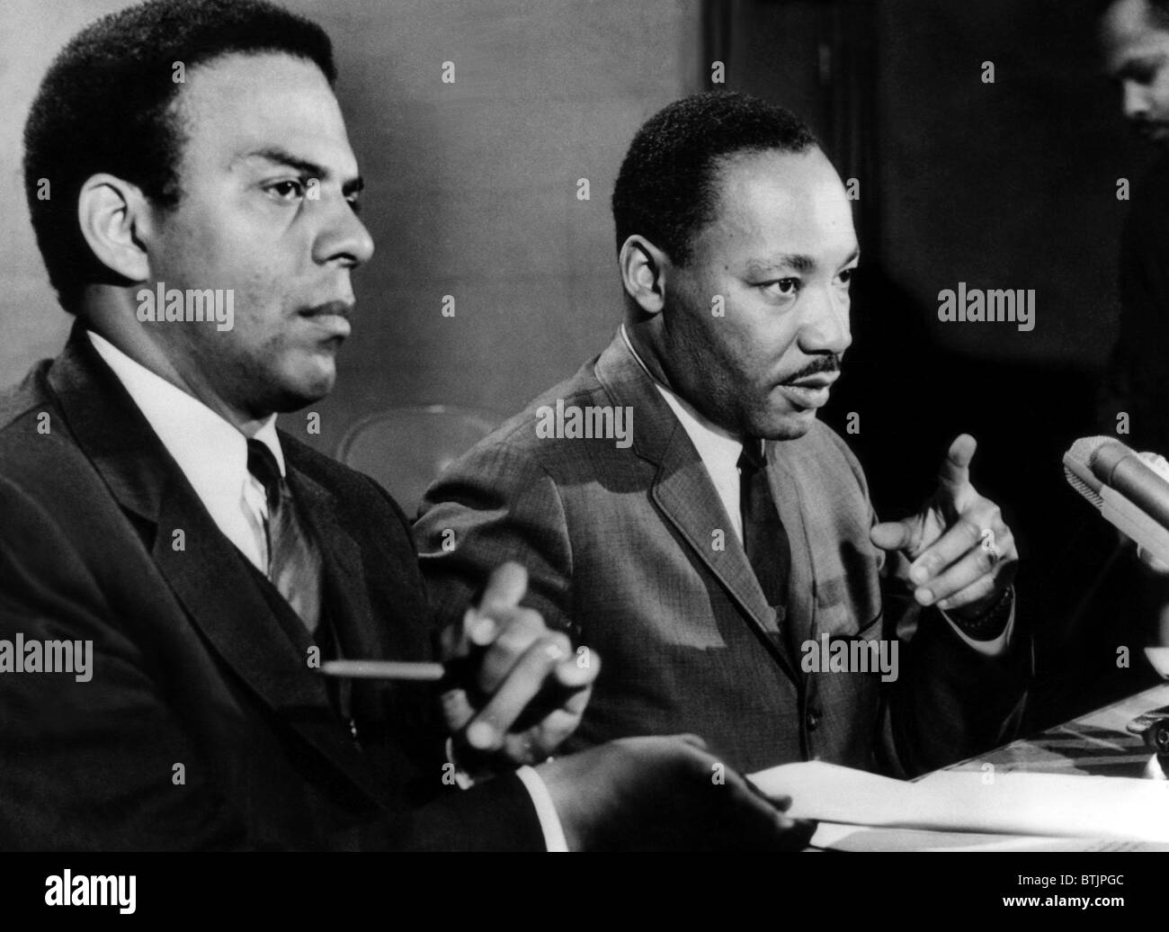 US-amerikanischer Bürgerrechtler Andrew Young und Dr. Martin Luther King Jr., bei einem Southern Christian Leadership Conference in Ch Stockfoto