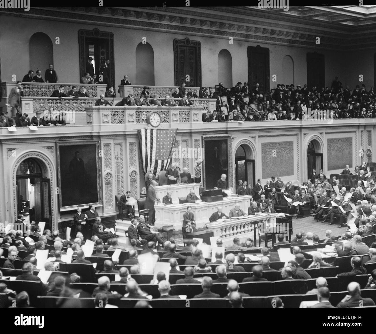 Zählen der Wahlhilfe Abstimmung am 9. Februar 1921, führte zu der Wahl von Präsident Warren Harding (1865-1923) und Vize-Präsident Calvin Coolidge (1872-33) Stockfoto
