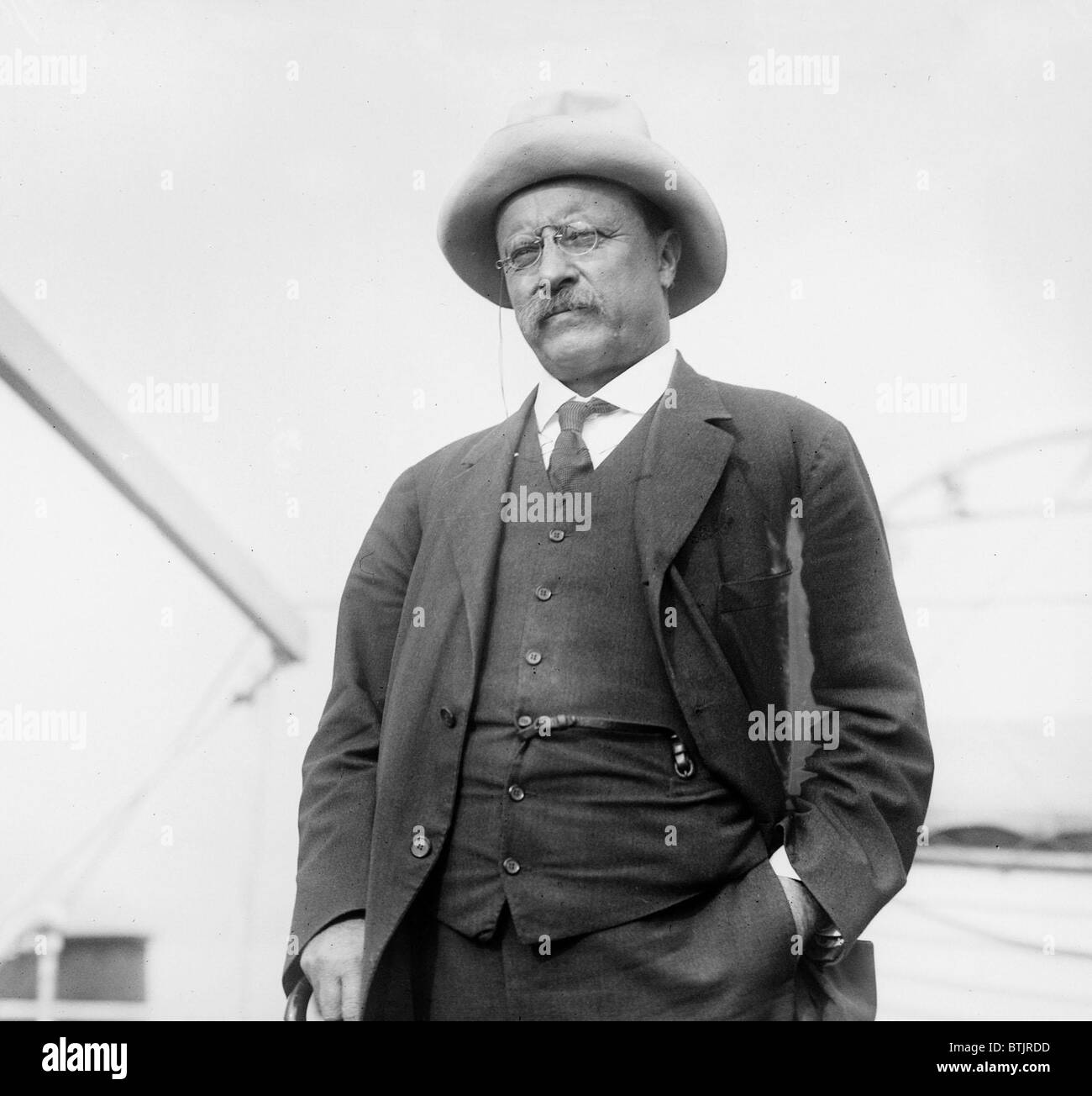 Informelle Porträt des Ex-Präsidenten Theodore Roosevelt, aufgenommen im Mai 1914. Stockfoto