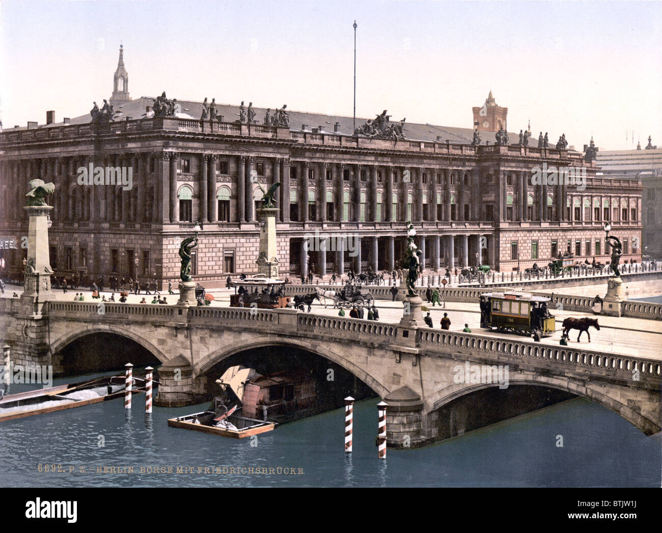 Deutschland, Friedrichs-Brücke und der Börse, Berlin, Photochrom, um 1900. Stockfoto