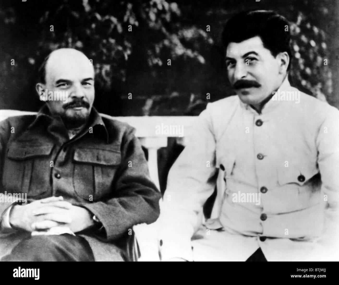 Sowjetische Premier Vladimir Lenin und zukünftige sowjetische Premier Joseph Stalin (aus dem Jahr 1922 Generalsekretär der kommunistischen Partei), Ru Stockfoto