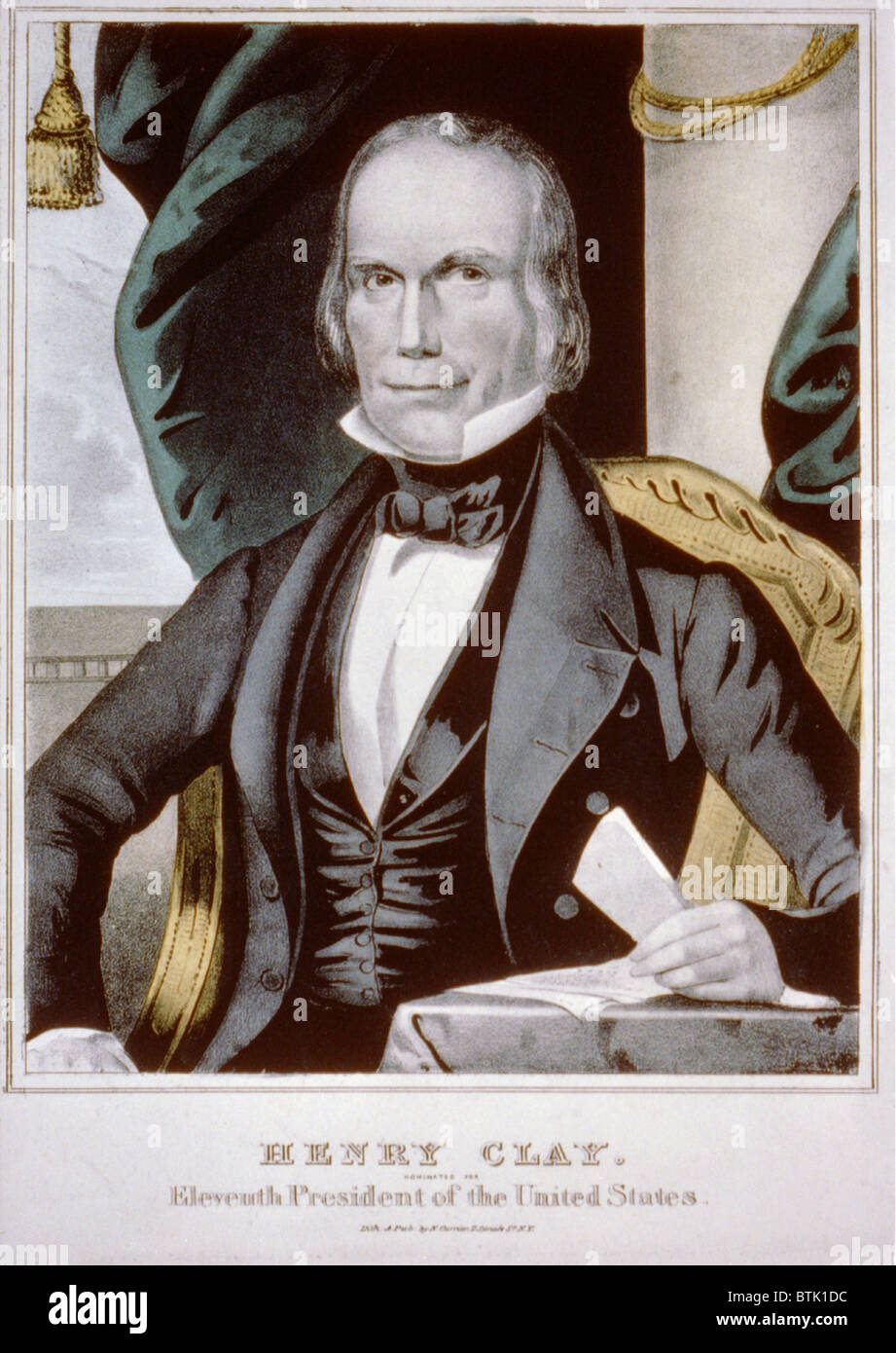 Henry Clay (1777-1852) lief für Präsidenten in 1824, 1832 und 1844, nie gewinnen. Als der Whig-Partei Kandidat im Jahre 1844 verlor er gegen James Polk, deren Pro-expansionistische und pro-Sklaverei-Ansichten im Süden gewann. Stockfoto