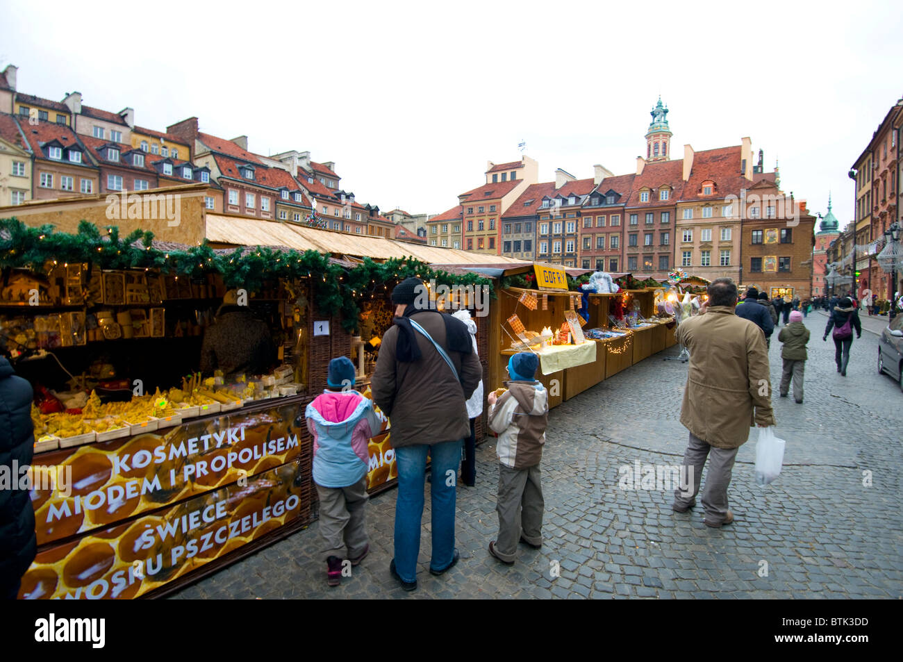 Warschau-Polen-Weihnachtsmarkt in der Altstadt Stockfoto