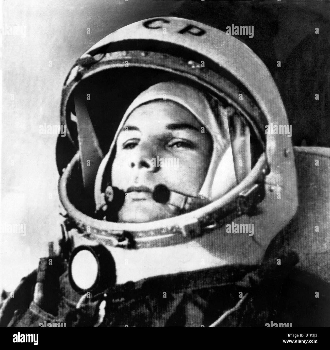 Yuri Gagarin (1934-1968.), russischer Kosmonaut war der erste Mensch, der während seiner drei Earth Orbit Mission am 12. April 1961 in den Raum gehen. Stockfoto