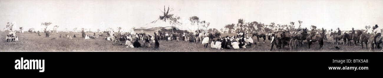 Cheyenne Sonnentanz im Gange, Oklahoma ca. 1909. Stockfoto