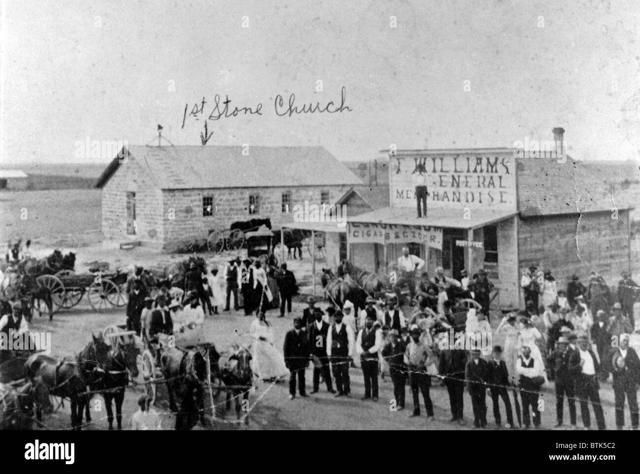 Nikodemus, Kansas. Eine Kolonie von Freie Afro-Amerikaner. Straßenszene ca. 1885 Stockfoto