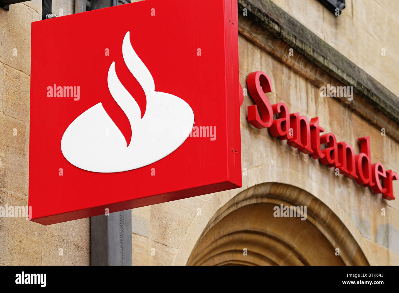 Santander Bank Zeichen, Oxford, UK. Stockfoto