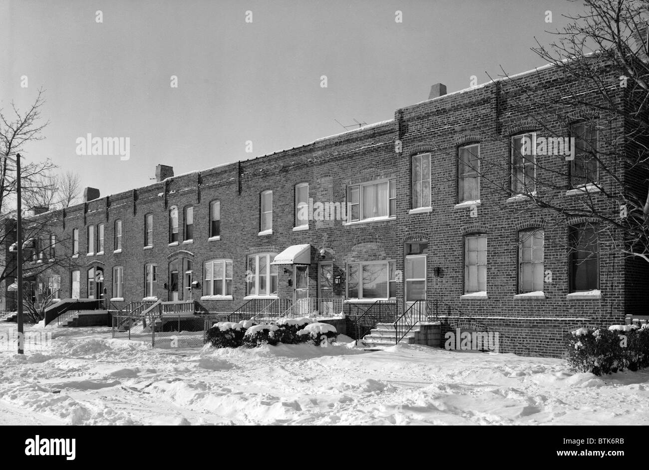 Pullman Palace Car arbeitet.  Arbeitnehmers Gehäuse, erbaut 1880 s. Langley Avenue, Pullman, Illinois. Stockfoto