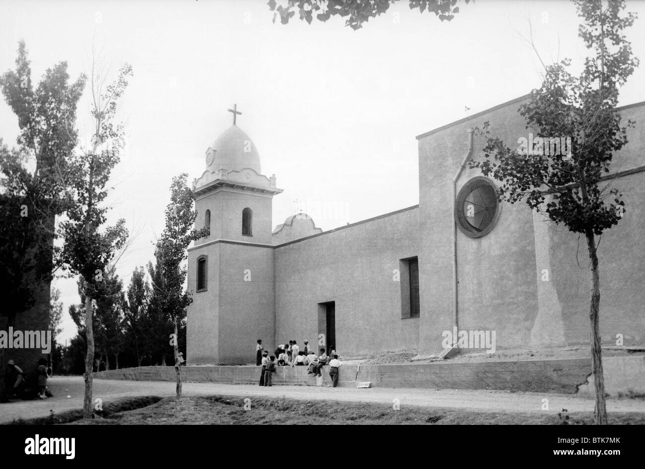 Ysleta Mission. La Misión de Corpus Christi de San Antonio De La Ysleta del Sur, El Paso, Texas. 1936 Stockfoto