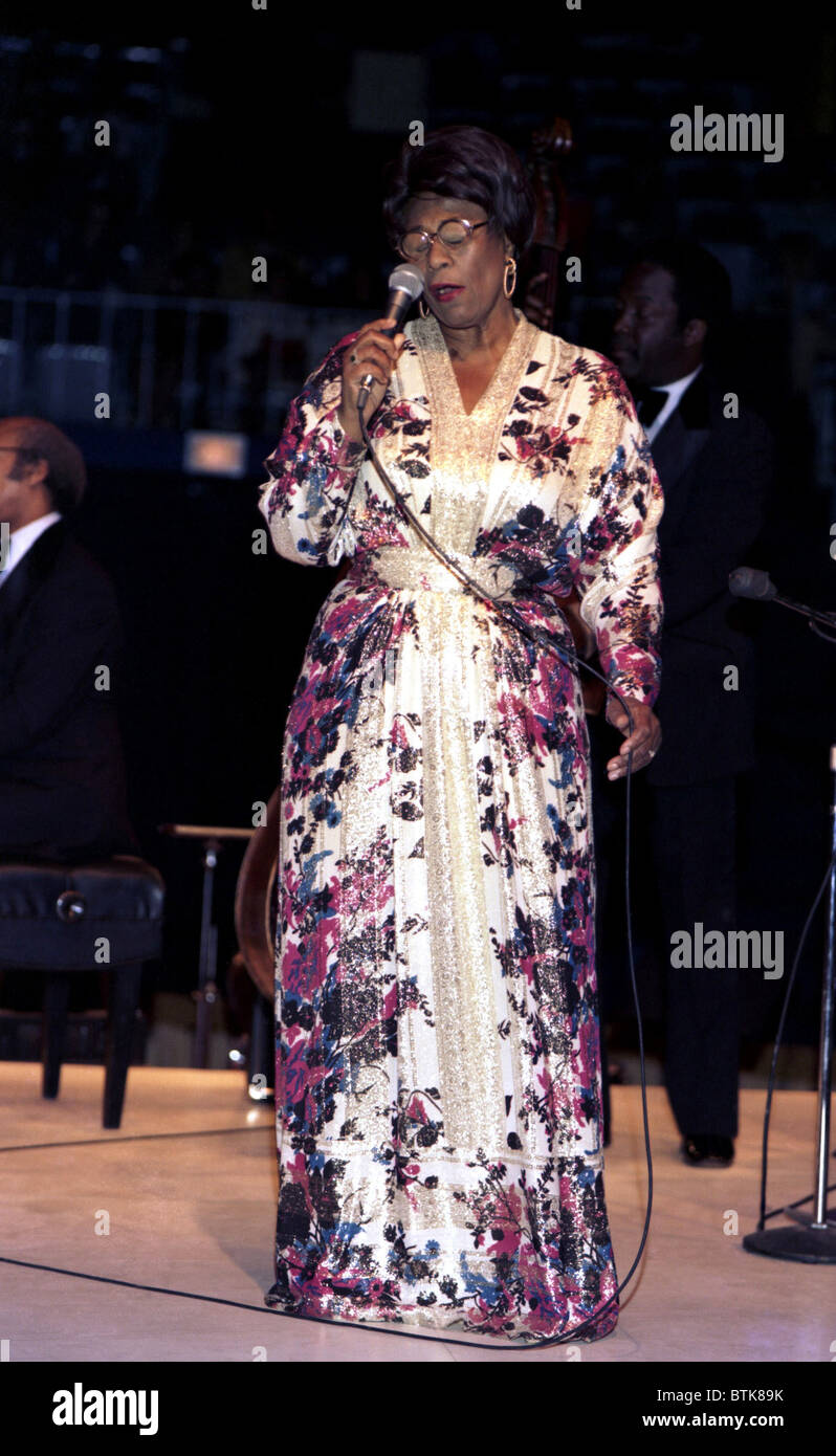 Ella Fitzgerald, 1974, Millrun Playhouse Theater in der Runde, Niles, Illinois. Stockfoto