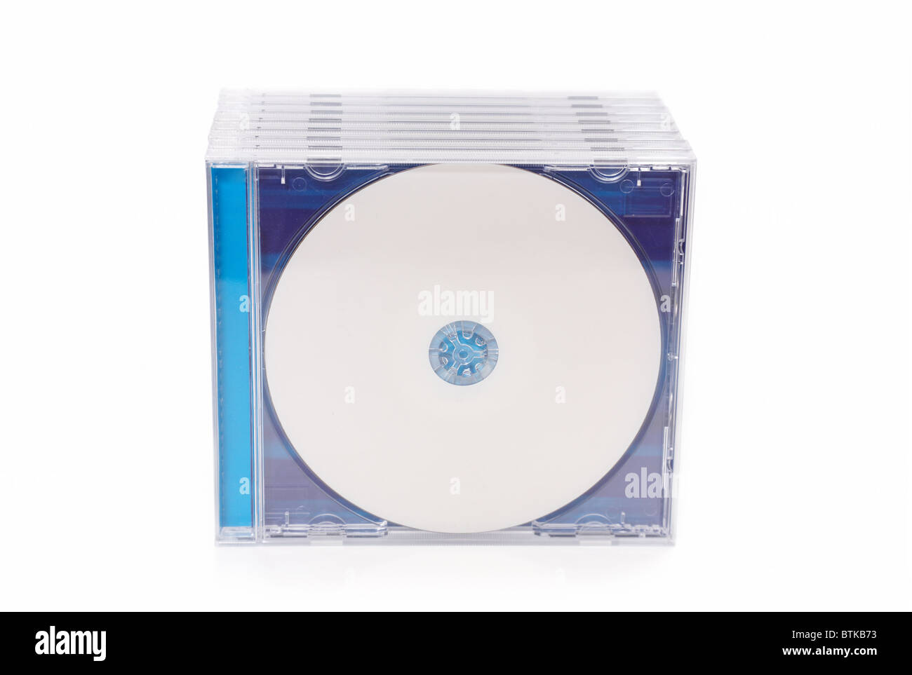 Compact-Discs in Kisten Stockfoto
