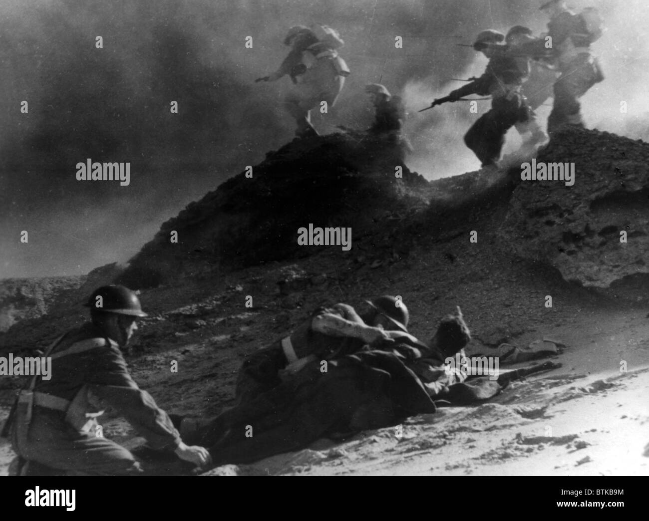 Zweiter Weltkrieg, der britischen 8. Armee bei El Alamein, 1942. (Szene aus Dokumentarfilm, fotografiert von der Film-Einheiten der britischen Armee). Stockfoto