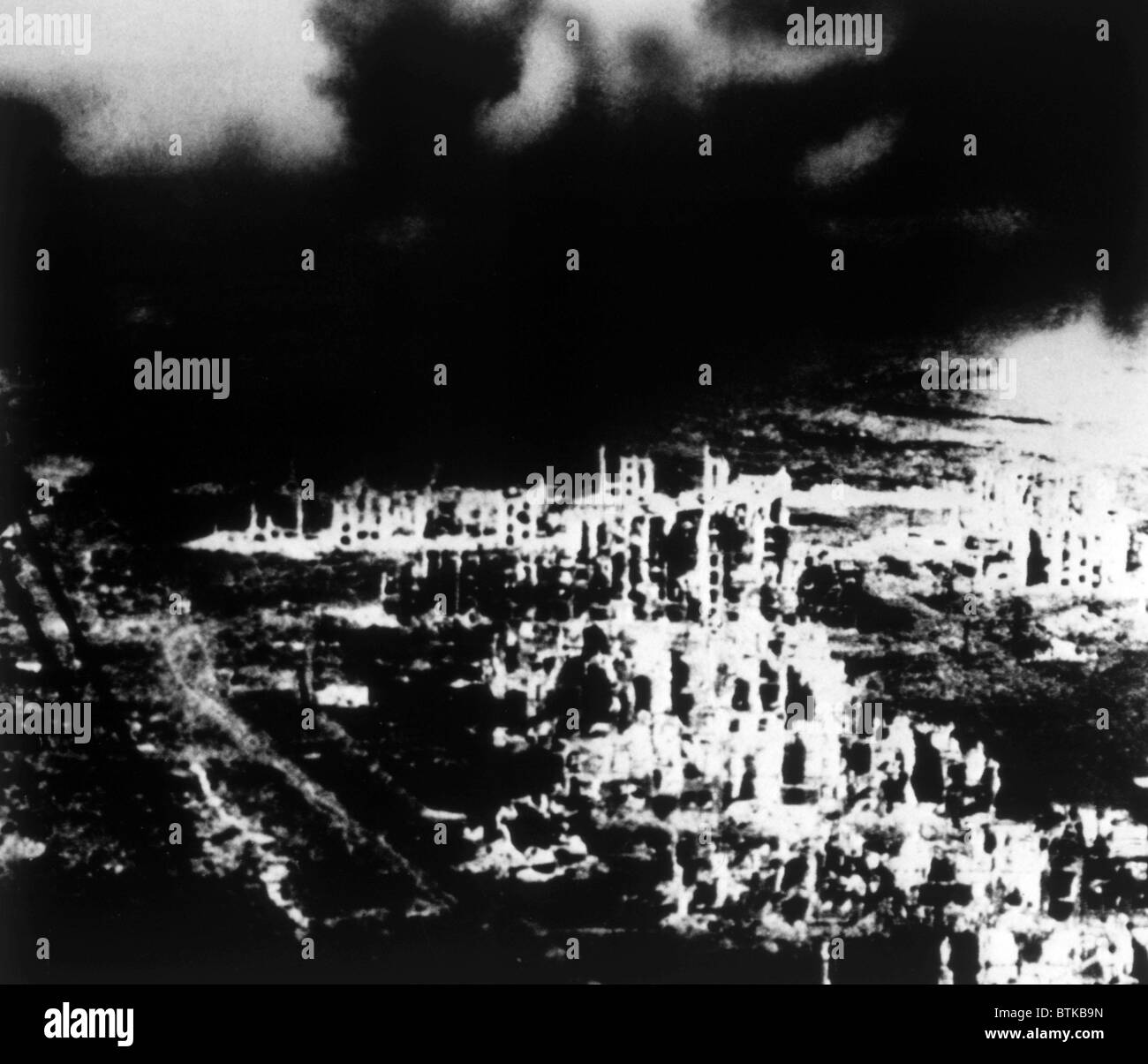 Während der großen Schlacht von 1942-1943 zerstört Zweiter Weltkrieg, Stalingrad. Stockfoto