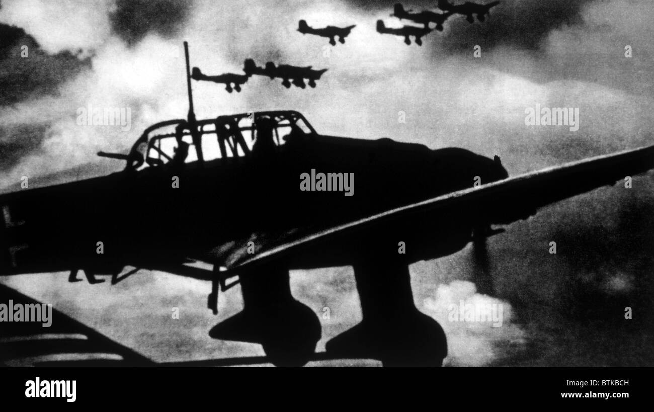 Zweiter Weltkrieg, deutsche Stuka Sturzkampfbomber über Polen, 1939 Stockfoto