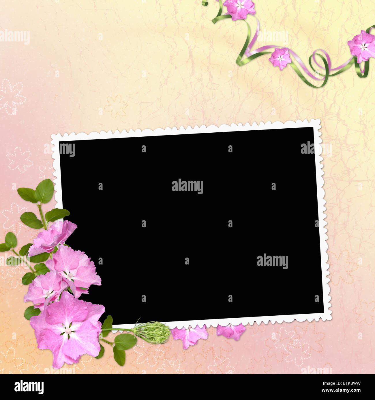 Rahmen für Fotos oder Gratulation Stockfoto