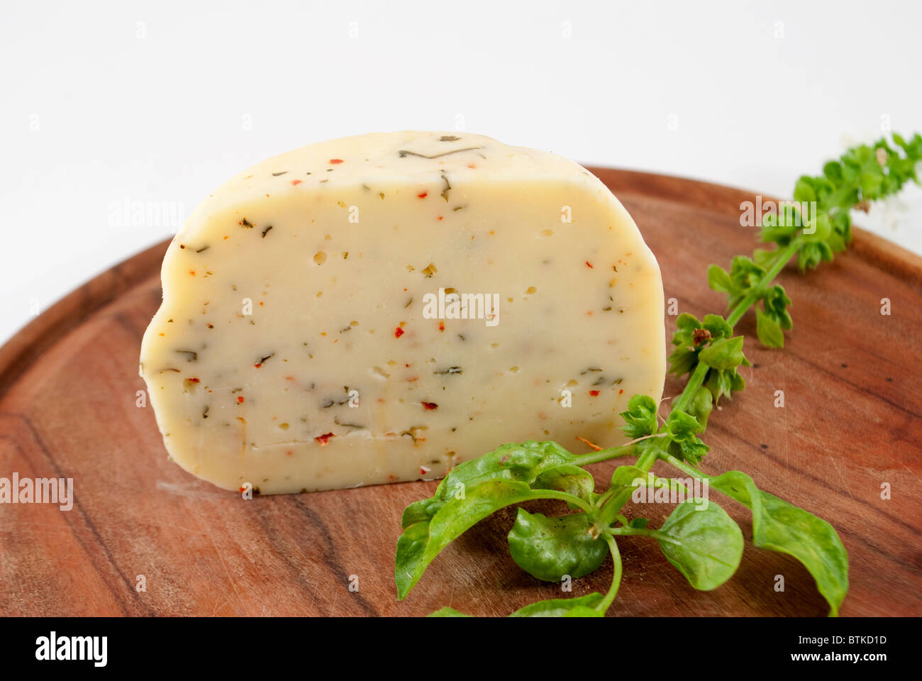 Käse mit Kräutern Stockfoto