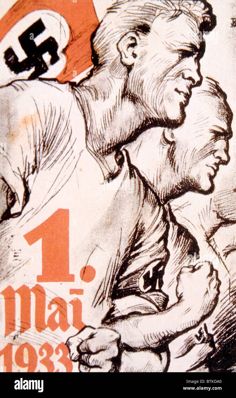 Nazi-Plakat zum Maifeiertag feiern, 1933 Stockfoto