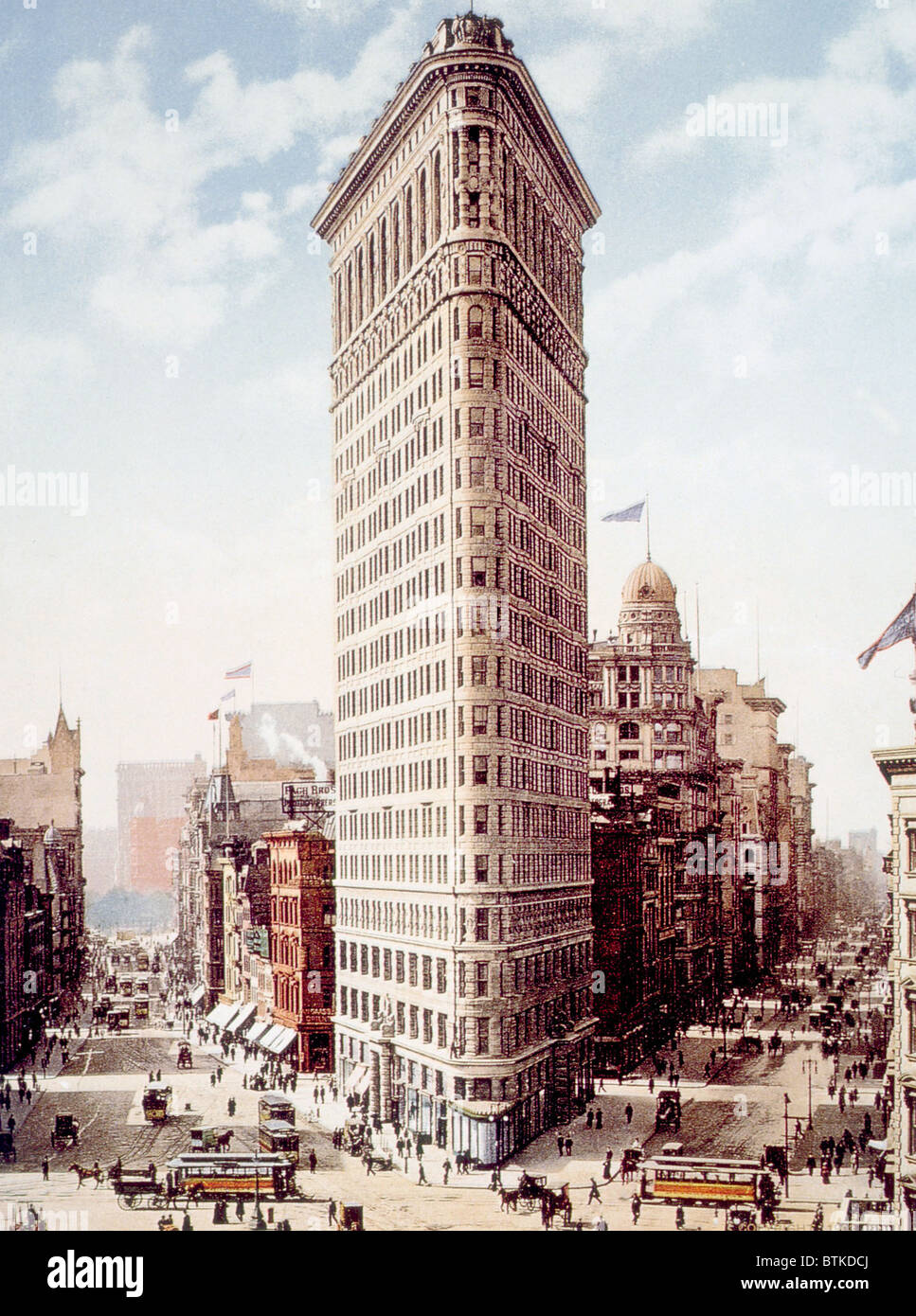 Das Flatiron Building, Manhattan, New York City, Photochrom von William Henry Jackson, 1902 Stockfoto