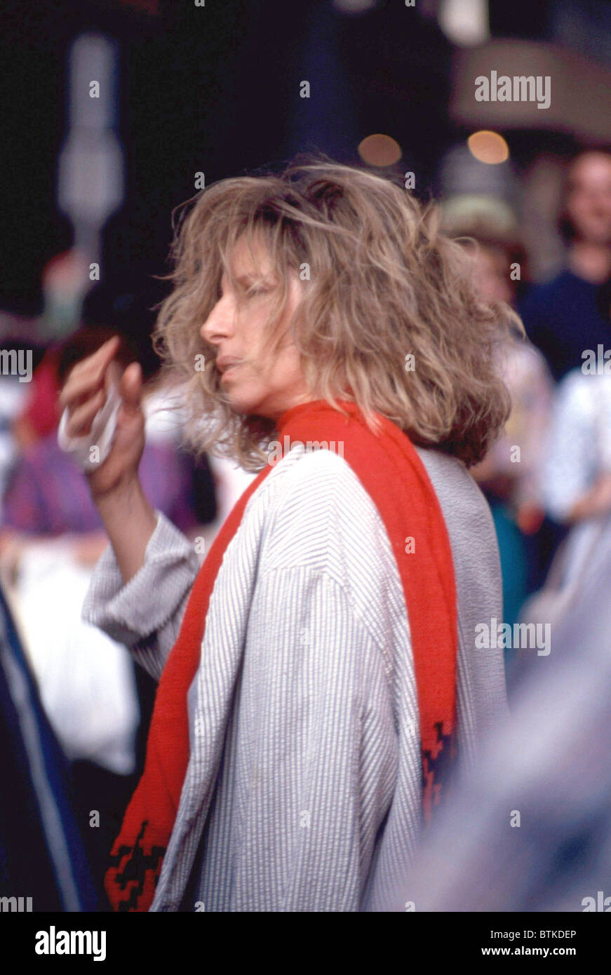 Muttern, Barbra Streisand vor Ort im unteren Manhattan, New York im Oktober, 1986, 1987. Stockfoto