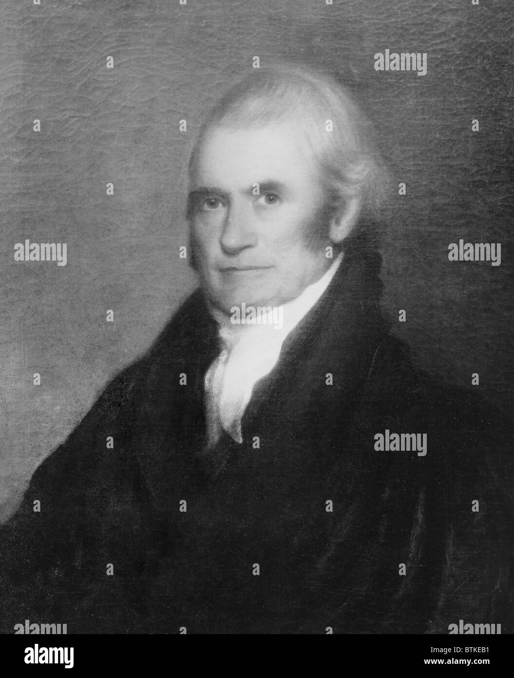 John Marshall (1755-1835), der 4. Oberrichter der Vereinigten Staaten, die amerikanische Regierung die Rolle des Obersten Gerichtshofs gegründet und diente seit 34 Jahren. Porträt von John Martin, ca. 1820. Stockfoto