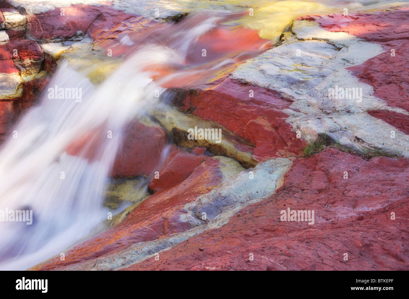 Rote Felsen-Schlucht - Waterton National Park, Alberta, Kanada Stockfoto