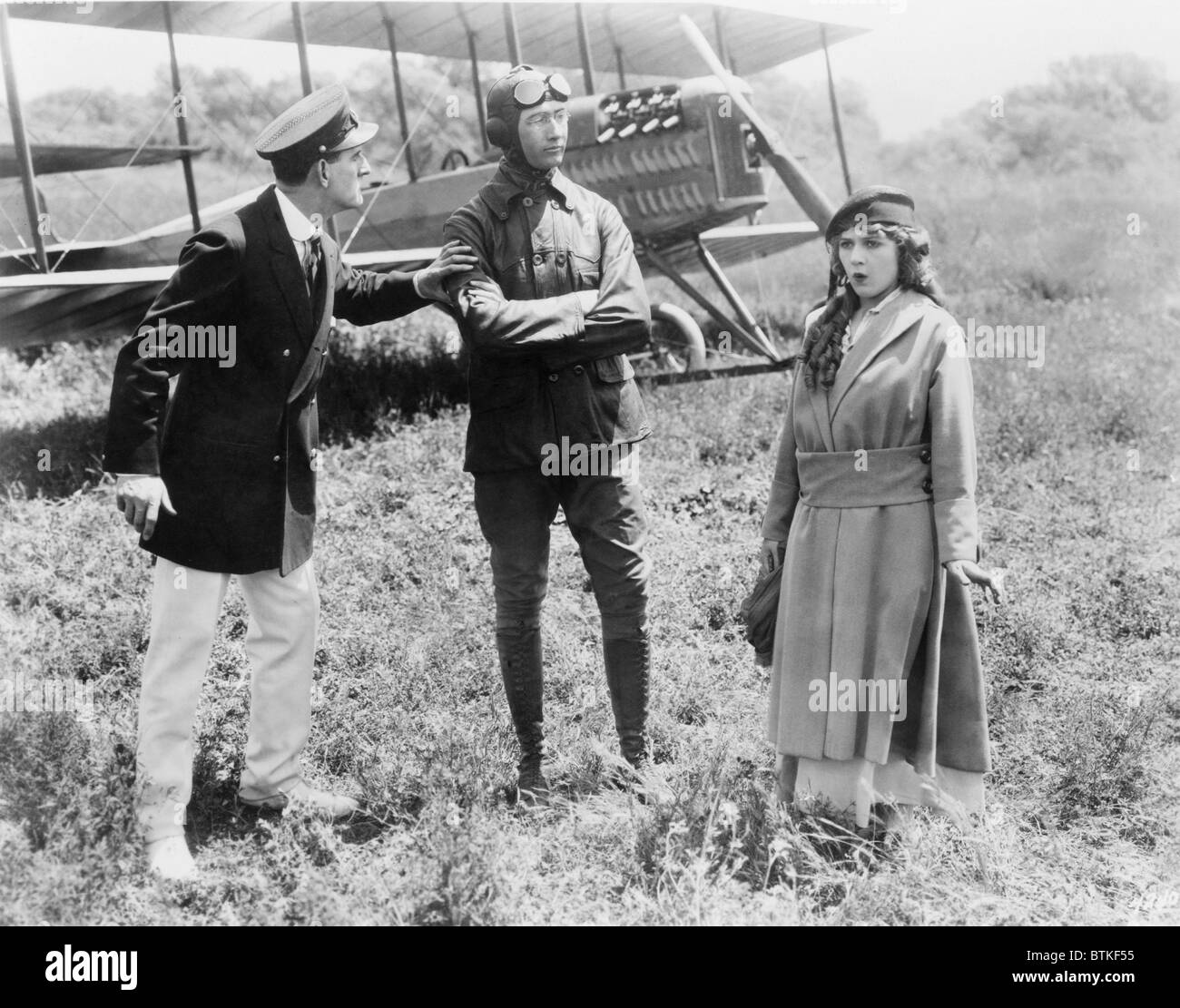 Mary Pickford und Glenn Martin, Luftfahrt-Pionier aus Szene der Bewegung Bild Mädchen von gestern (1915). Stockfoto