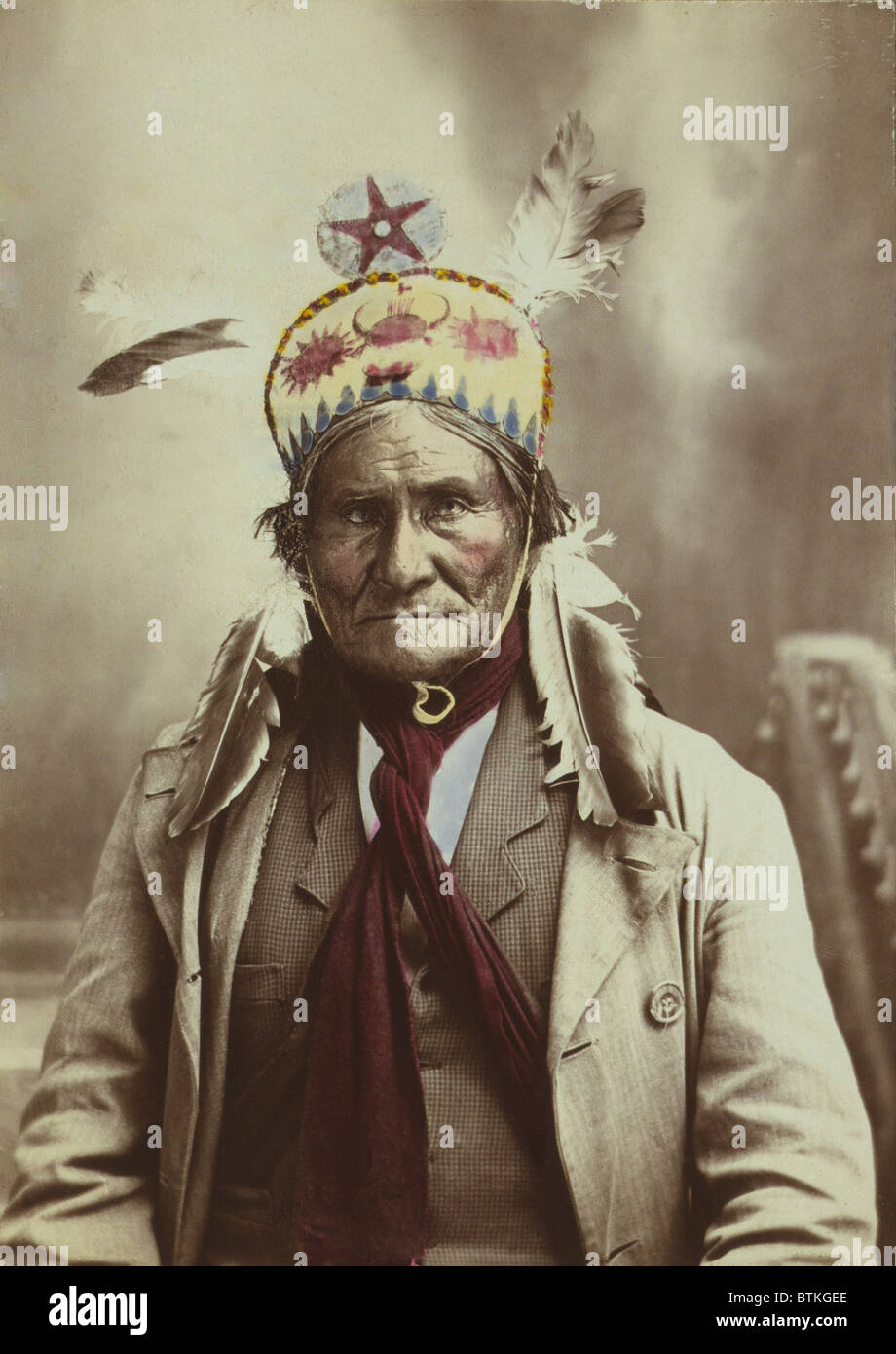 Geronimo (1829 – 1909), Chiricahua Apache Krieger, 1903-Porträt von j. W. Collins. Stockfoto