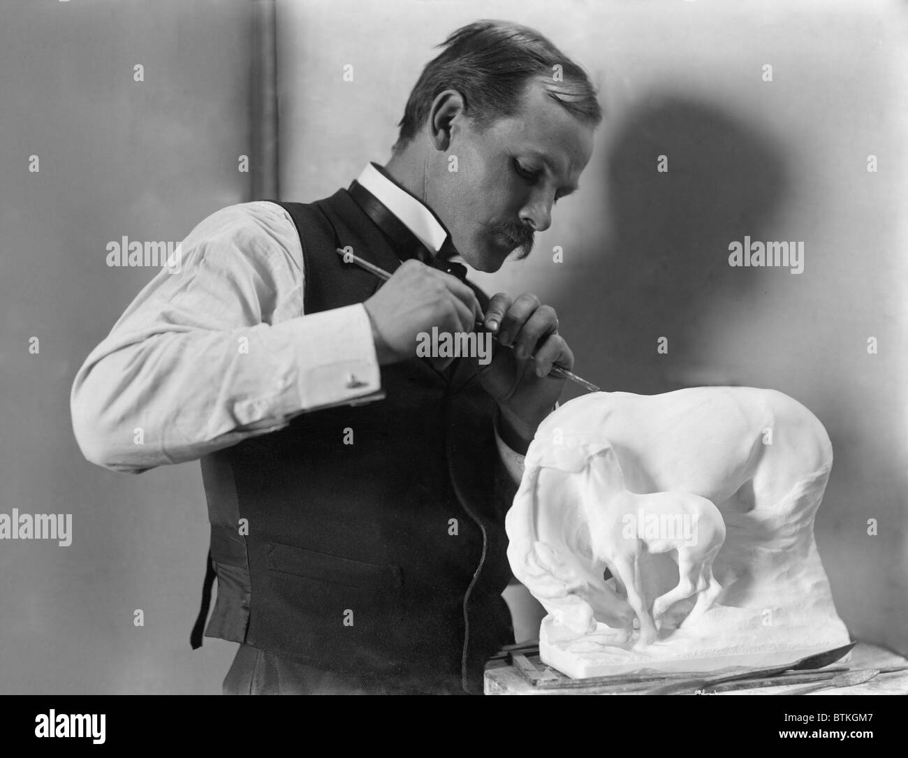 Solon Borglum (1868-1922), US-amerikanischer Bildhauer und jüngerer Bruder des Mount Rushmore Schöpfer, Gutzon Borglum. Gertrude Käsebier Porträt von 1902. Stockfoto