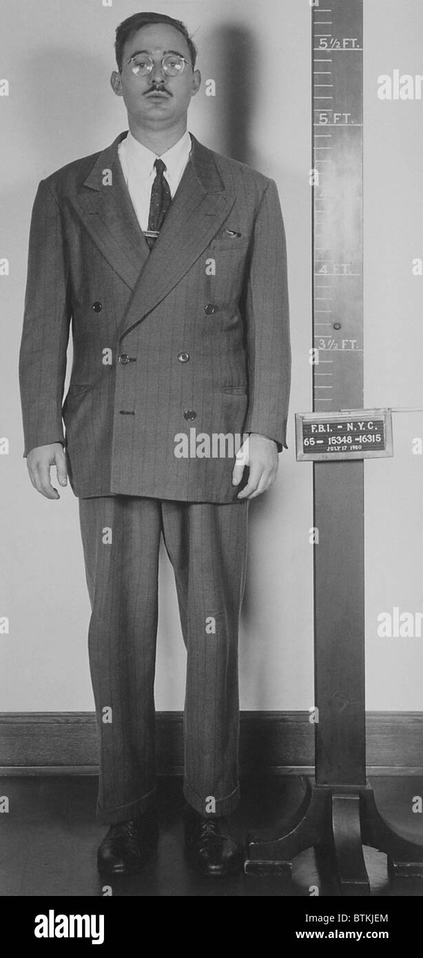 Atomare Spion Julius Rosenberg in einer ständigen Fahndungsfoto verurteilt. Stockfoto