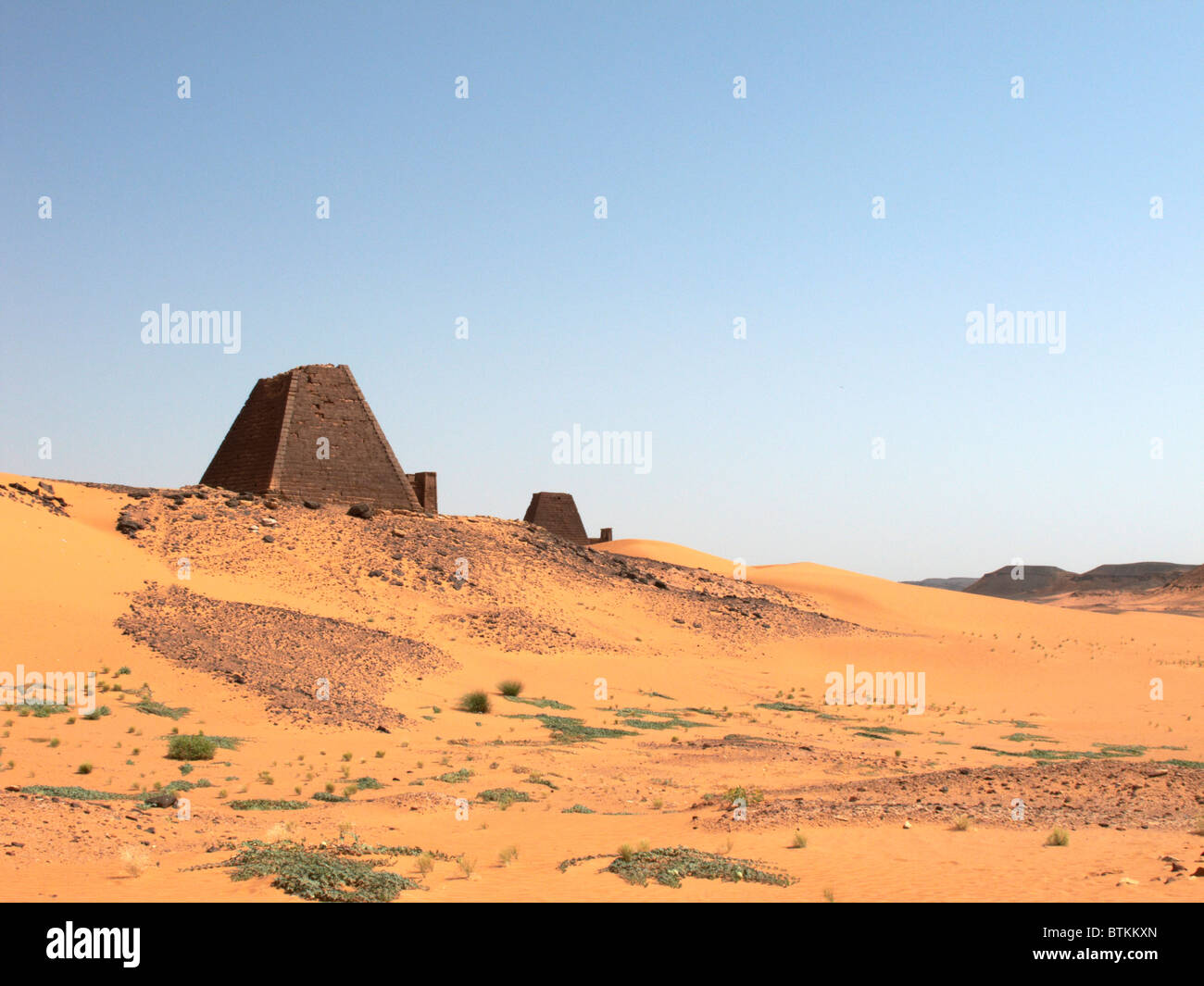 Sudan-Pyramiden in Meroe Stockfoto