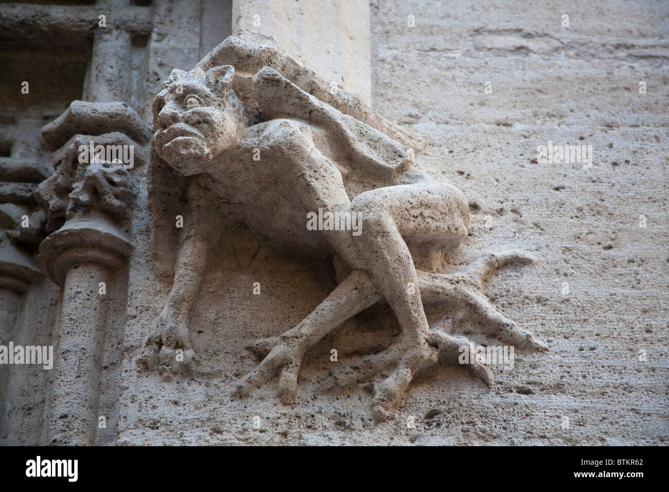 Ein Wasserspeier an der Llotja De La Seda Seide Exchange Valencia, Spanien Stockfoto