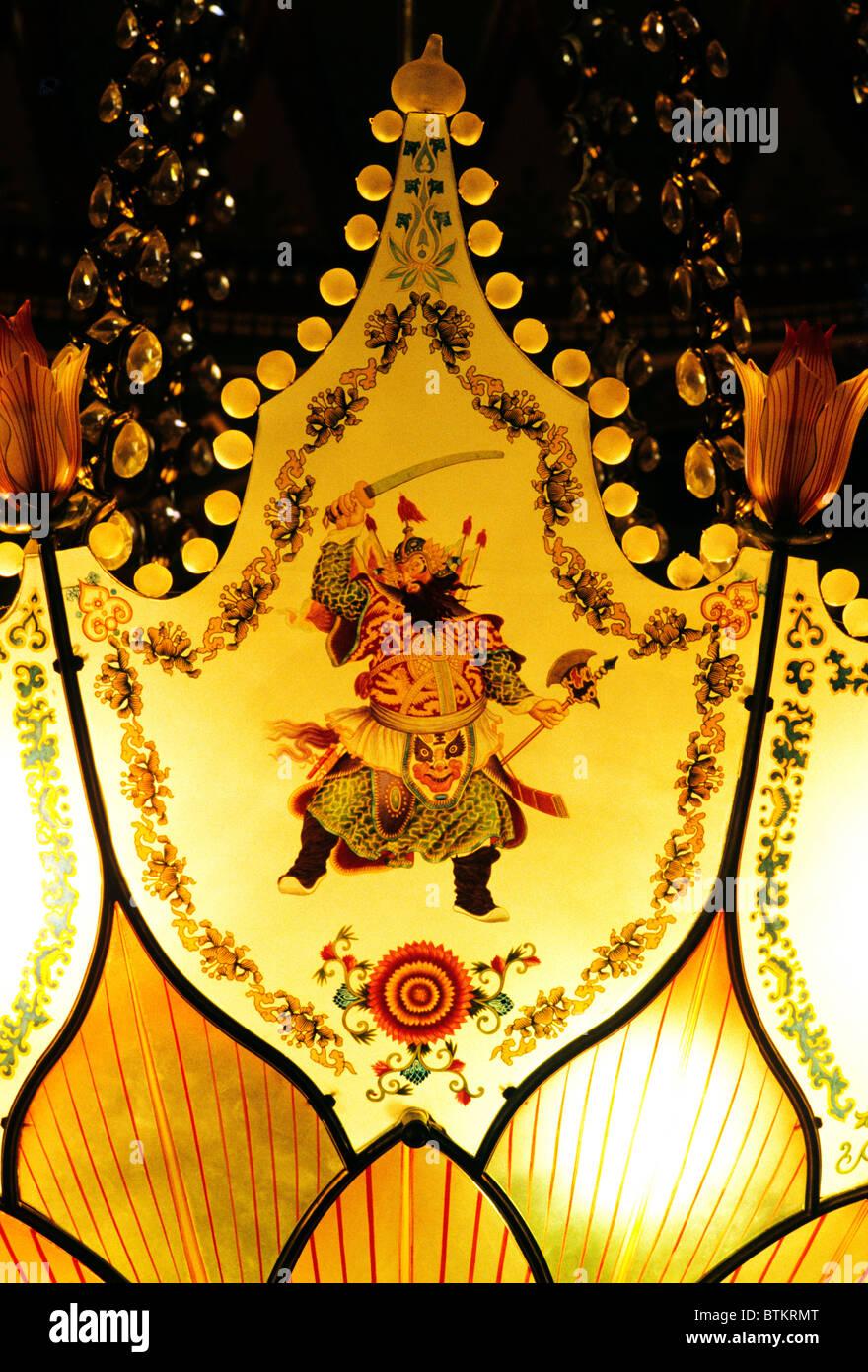 Royal Pavilion, Brighton, Musikzimmer, chinesische Lampenschirm Detail Chinoiserie Innenraum Innenräume Regency Periode Anfang des 19. Jahrhunderts Stockfoto