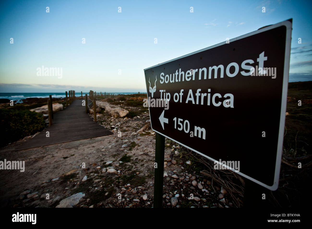 Südlichste Spitze Afrikas. Stockfoto