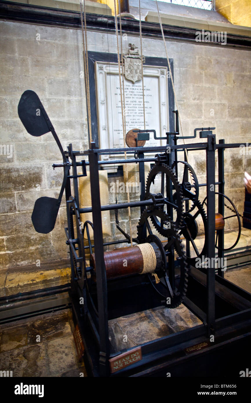 Weltweit älteste funktionierende Uhr in der Kathedrale von Salisbury Stockfoto