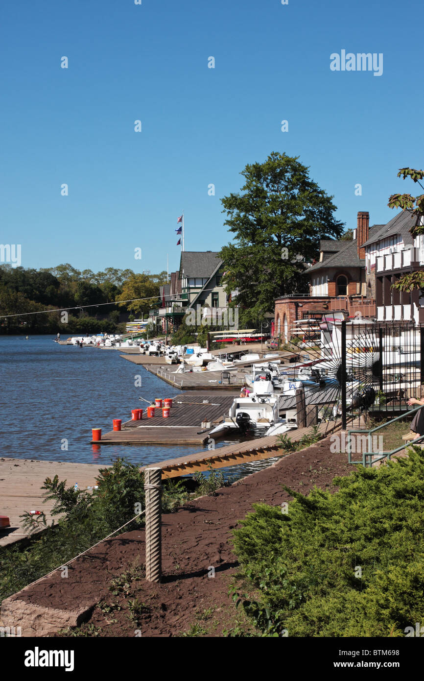 Boathouse Row Schuylkill River Philadelphia Pennsylvania USA Stockfoto