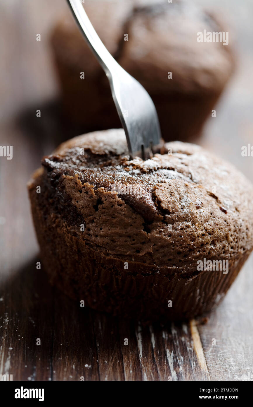 Choclate souffle Stockfoto