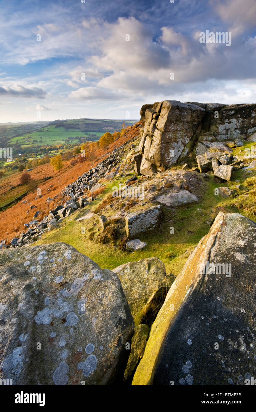 Curbar Kante, Peak District National Park, Derbyshire, England, Vereinigtes Königreich Stockfoto