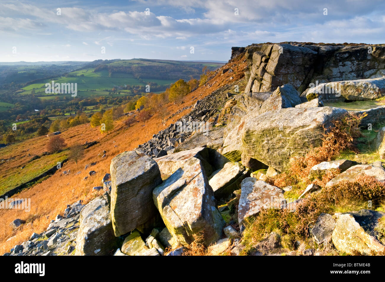 Curbar Kante, Peak District National Park, Derbyshire, England, Vereinigtes Königreich Stockfoto