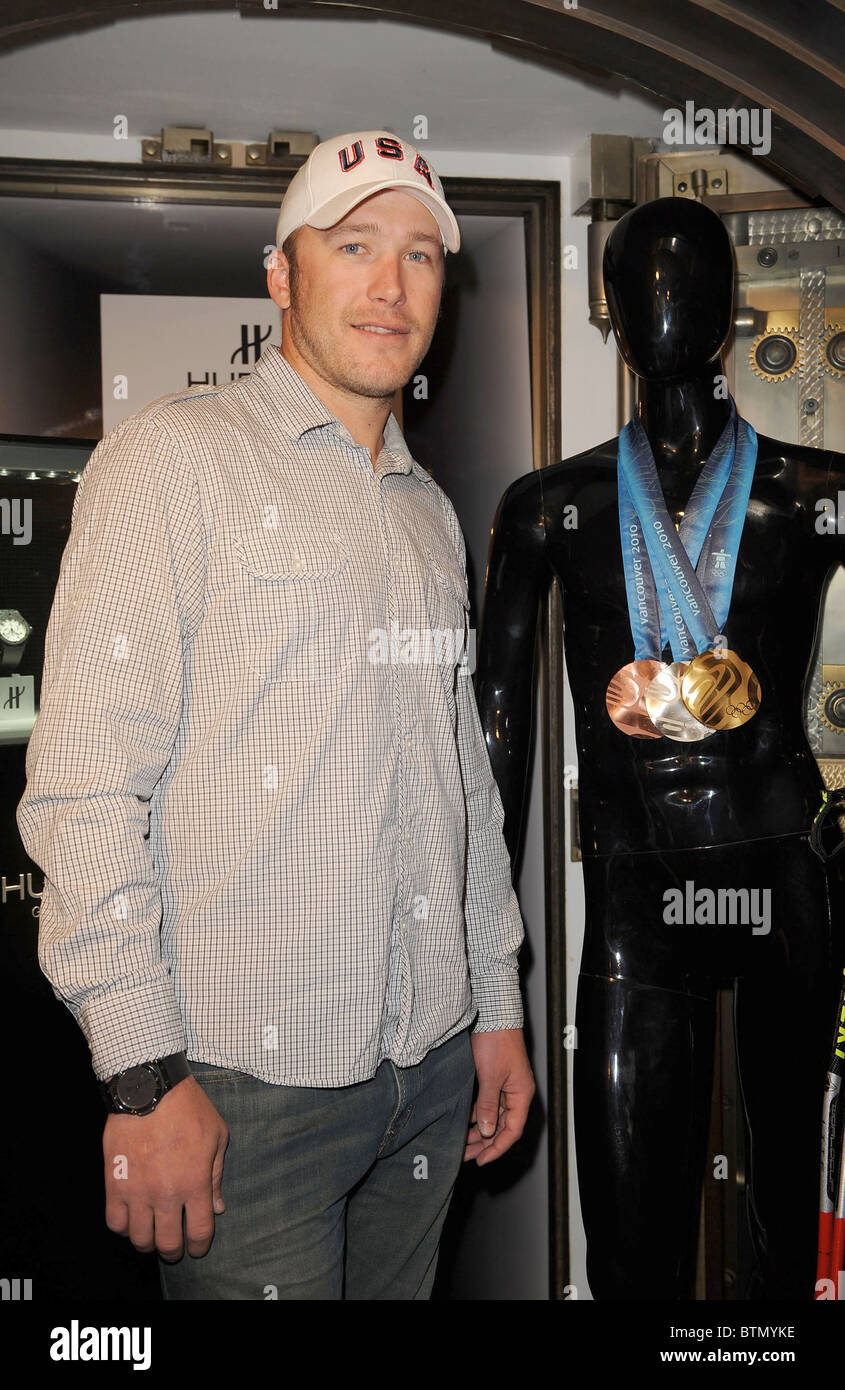 2010 Olympiasieger Bode Miller-Pressekonferenz Stockfoto