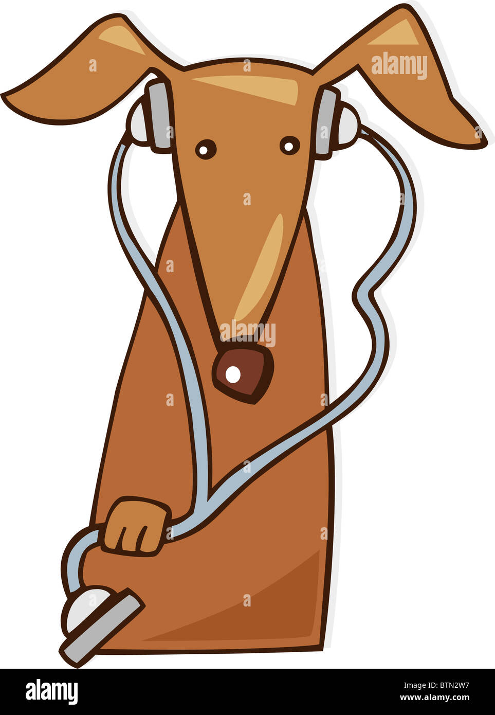 Cartoon-Illustration der Tierarzt Hund mit Stethoskop Stockfoto